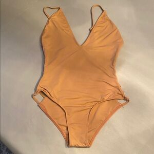 Dippin' Daisy's Tan One-Piece Swimsuit with Side Cage size small